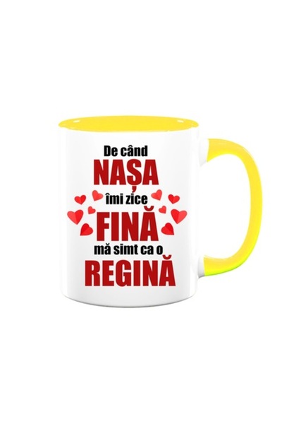 OEM Cană personalizată cu mesaj: „Din moment ce nașa mea mă numește fină, mă ...