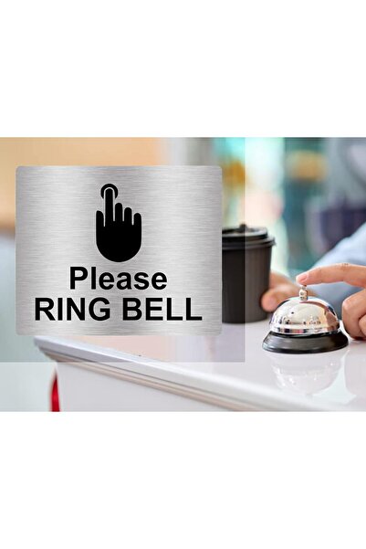 BBA Please Ring the Bell sticker (12 x 10 cm) – silver/gold/black, waterproof, durable