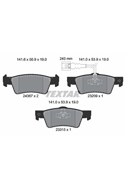 TEXTAR Set Placute Frana Frana Disc Vw Touareg
