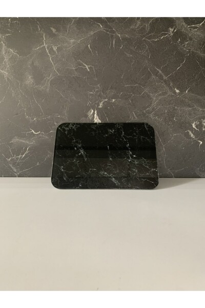 Saban 16X23Cm - Black Marble, Glass Cutting Board - Presentation Tray