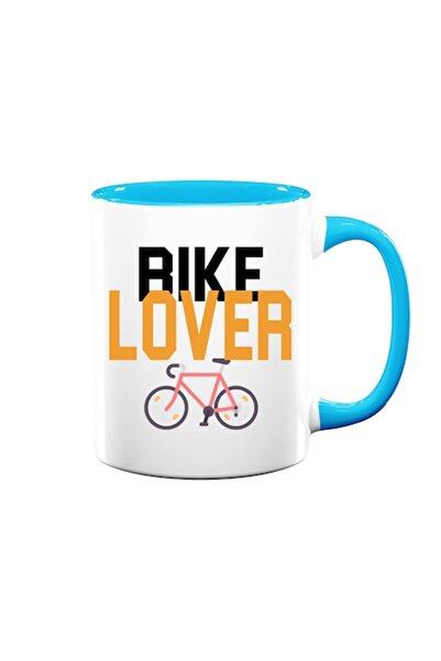 OEM Cană personalizată cu mesajul „Iubitor de biciclete”, Betaprint, ceramică, 330 ml, albă cu interior albastru