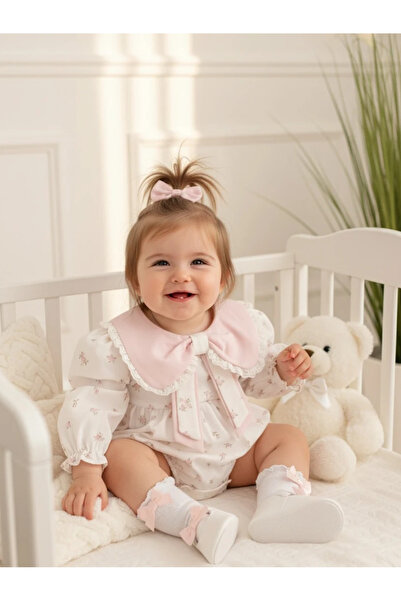 aysskids lana kız bebek çıtır çiçek desenli romper tulum