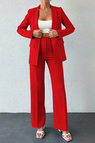 StreetWear Outlet Costum de damă, sacou cu guler șal, mâneci lungi și pantalo...