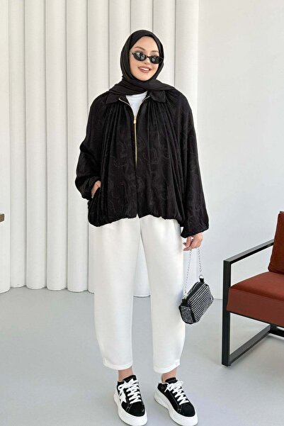 Hatun Atila Μπουφάν Batwing Γκλίτερ Τζακάρ 3024 - Μαύρο