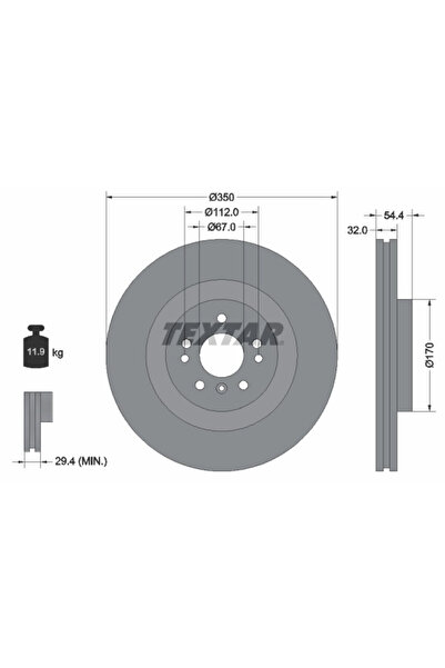 TEXTAR Дискови спирачки Brabus 35MR Mercedes-Benz Gl-Class/Gle/Gls
