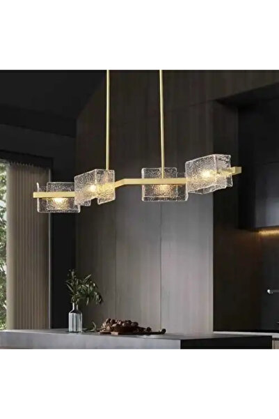 LED CONCEPT Lustra LED cu abajururi, aurie, liniara, 100x28x60cm, 4xE14