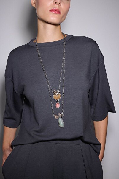 BABOKAH Yırtmaçlı Loose Fit Modal T-Shirt