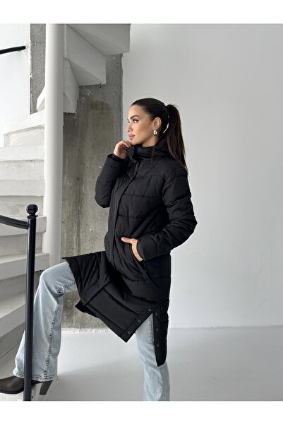 ABOUT US Regular Fit Long Parka with Hooded Water-Repellent Fabric # 4525