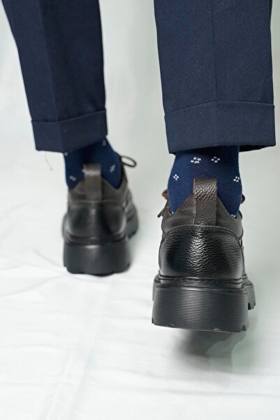 TETRİ Barbara Model Hakiki Deri El Yapımı Kahverengi Sneaker Ayakkabı