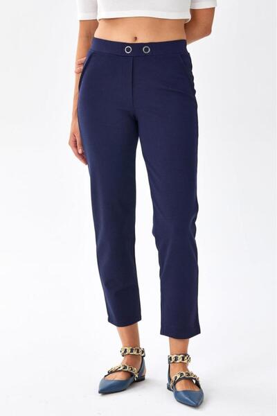 İKİLER Beli Lastikli Boru Paça Pantolon 256-2005