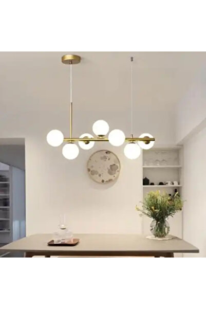 LED CONCEPT Lustra LED cu abajururi, aurie, liniara, 65x24x100cm, 7xG9