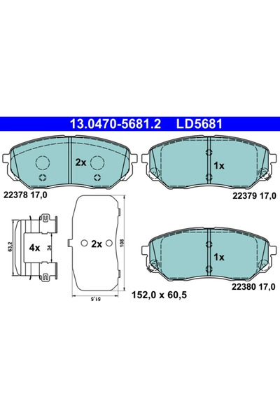 Ate Set Placute Frana Frana Disc Hyundai Santa Fe 4 Kia Sorento 3