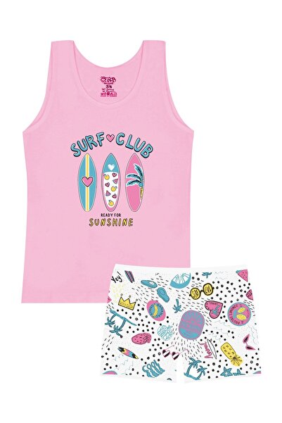 Öts Κοριτσίστικο μπλουζάκι Boxer ελαστικό ύφασμα Pink Surf (96% βαμβάκι - 4% ελαστάνη)