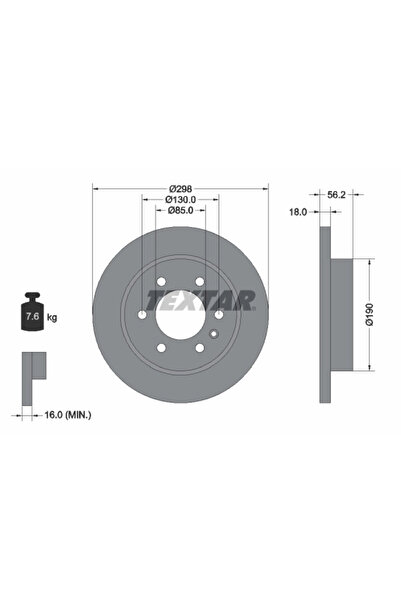 TEXTAR Disc frana Mercedes-Benz Sprinter 3,5-T Tourer Bus/Sprinter 3,5-T Caro...