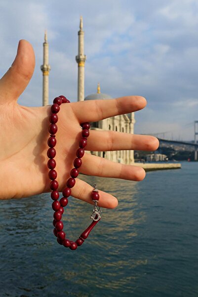 Lio20 Barley Cut Monomer 8×10 mm Prayer Beads - Burgundy - Daily Accessory Gift Bujiteri Prayer Beads