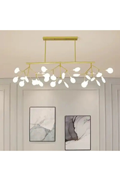 LED CONCEPT Lustra LED cu abajururi, aurie, liniara, 82x20x62cm, 27xG4