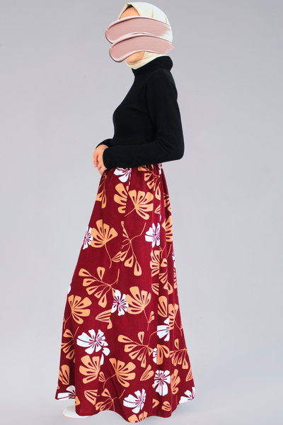 MAKSEN TEKSTİL 8 Pieces Standard Size Viscose Fabric Women's Long Skirt - Prayer Skirt / Suitable for Daily Use