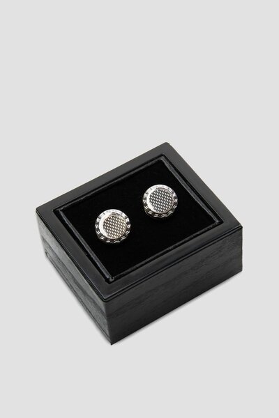 Abbate 98511 Silver Silver Erkek Kol Düğmesi