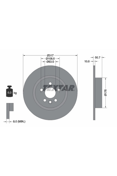 TEXTAR Disc Frana Land Rover Range Rover Evoque