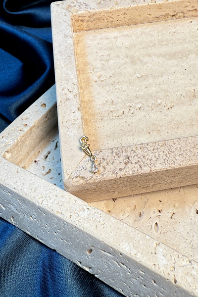 MOONİ ACCESSORİES Umbrella Şemşiye Sallantılı Zirkon Taşlı Gold Altın Renk St...