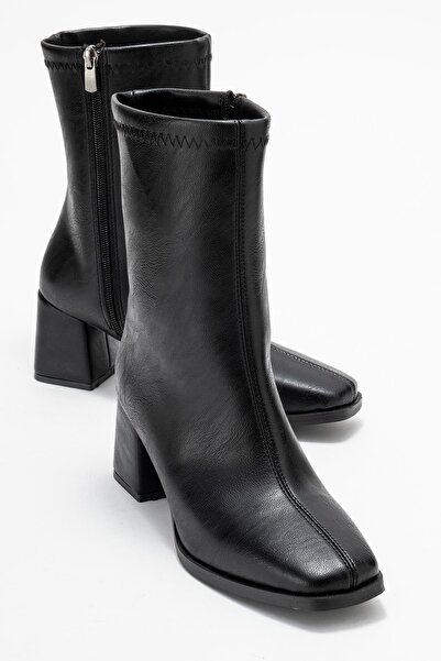 CCWAY AYAKKABI Cizme cu toc pentru femei, cu vârf tocit, cusături simple, cu ...