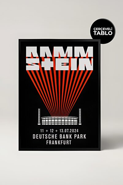 House Gorgeous Rammstein Konser Tasarımlı Retro Çerçeveli Tablo