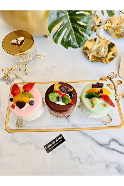 CASA DE BELLA Gold Edged 29 Piece Honey Beetle Presentation Serving Set