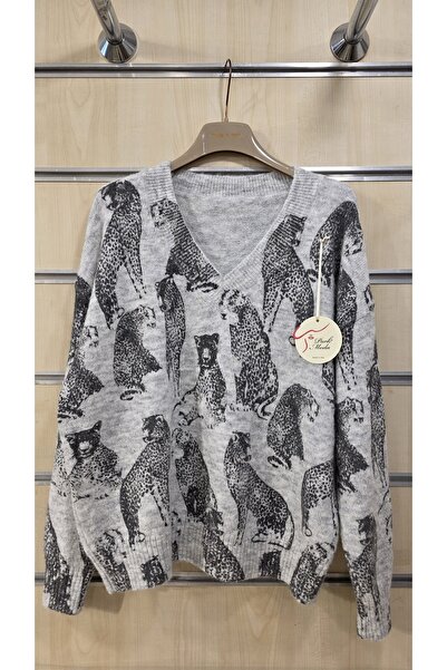 Park Moda Pulover de lână cu imprimeu leopard