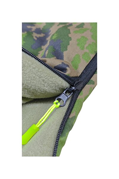 Med Online Military Dark Green Camouflage Sleeping Bag (-25) 220 Gr Fiber/180 Gr Fleece (215×75 cm) Camping & Earthquake