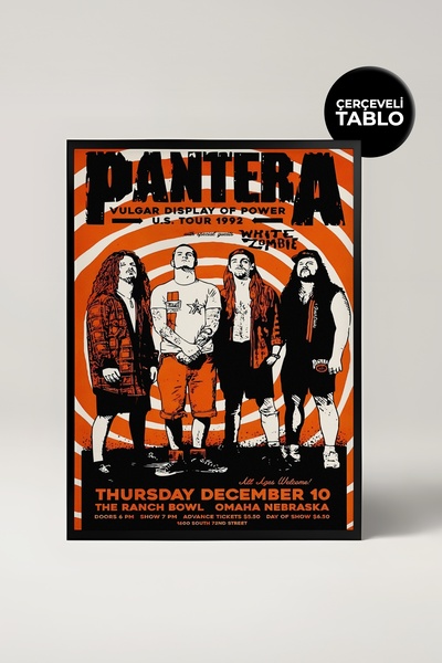 House Gorgeous Tablou cu cadru retro cu design de concert Pantera