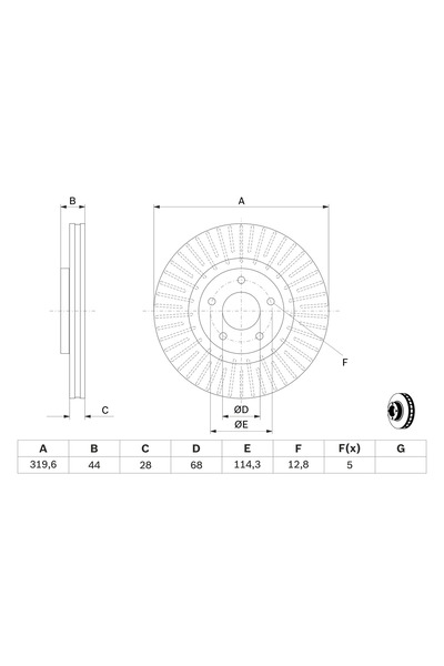 Bosch Disc Brake Nissan Juke/Qashqai 1 Renault Koleos 1
