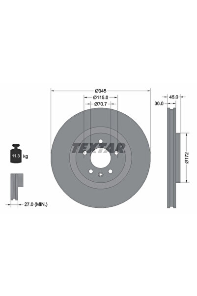 TEXTAR Disc Frana Buick (Sgm) Regal 3 Holden Calais/Commodore