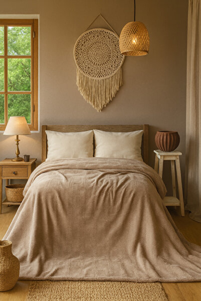 BED LİNE Vıncent Blanket 160*220 Beige