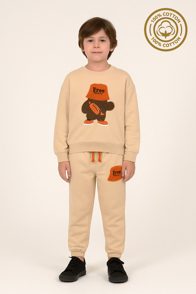 WORRN Set pentru băieți bumbac 100% Free Happy Suzene cu broderie și picior e...