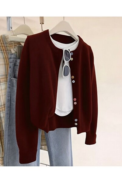 Elysira Cardigan colorat pentru femei, cu nasturi