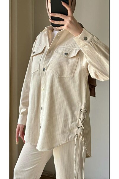 My City 8870 - Stylish Comfortable Herringbone Front Double Pocket Shirt Pants Set