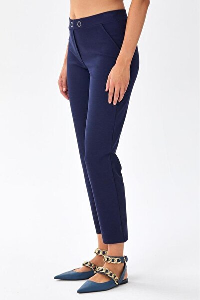 İKİLER Beli Lastikli Boru Paça Pantolon 256-2005