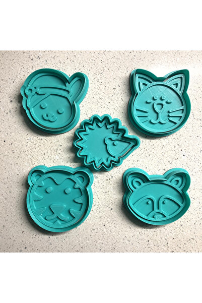 Craftelle مجموعة قوالب الكوكيز المكونة من 5 قطع على شكل حيوانات لطيفة |   حفل...