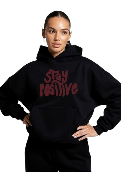 ArtYus Unisex Stay Posivite Colorat Special cu imprimeu Bumbac supradimension...