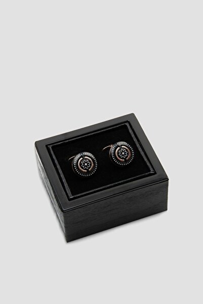 Abbate 98519 Bronze Siyah Erkek Kol Düğmesi