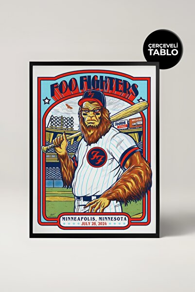 House Gorgeous Pictură cu cadru retro cu design de concert Foo Fighters Nr.:3