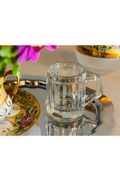 MAKRİ HOME 6’lı Kulplu Shot Cam Bardak, Çap: 4 cm • Yükseklik: 5 cm, 35 ml