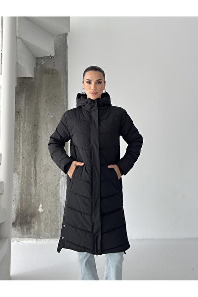 ABOUT US Regular Fit Long Parka with Hooded Water-Repellent Fabric # 4525