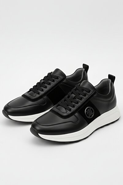 LUSIVE 100% Genuine Leather Black Daily Comfortable Casual Men's Shoes Luass27Al0056