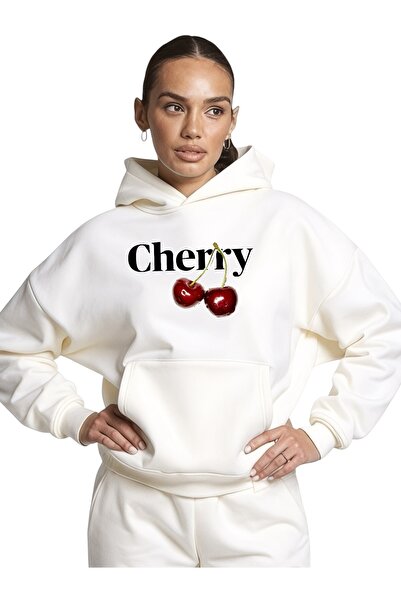 ArtYus Unisex Cherry Colored Special cu imprimeu Cotton supradimensionat cu g...