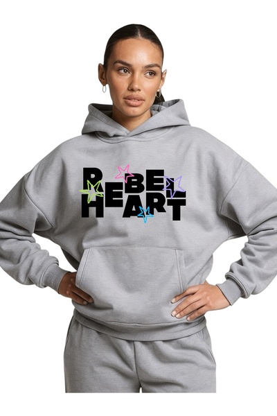 ArtYus Unisex Rebel Heart Colorat Special cu imprimeu Bumbac supradimensionat...