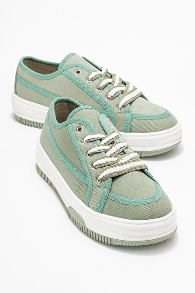 CCWAY AYAKKABI Λινά Γυναικεία Αθλητικά Παπούτσια ΠΡΑΣΙΝΟ ΛΕΥΚΟ