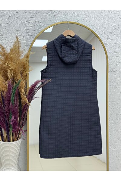 BENAHOLL Dorelle Καπιτονέ γιλέκο με κουκούλα με διπλή τσέπη-ZŞ6007 Ανθρακίτη