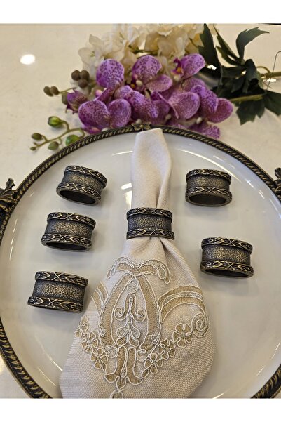 Santara Avangarde Antique Casting 6-Piece Napkin Ring