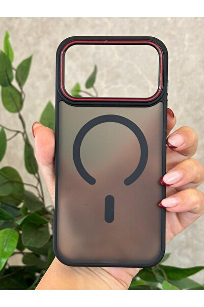 Hatreds Apple iPhone 17 Pro Max Uyumlu MagSafe Özellikli Buzlu Siyah Silikon ...